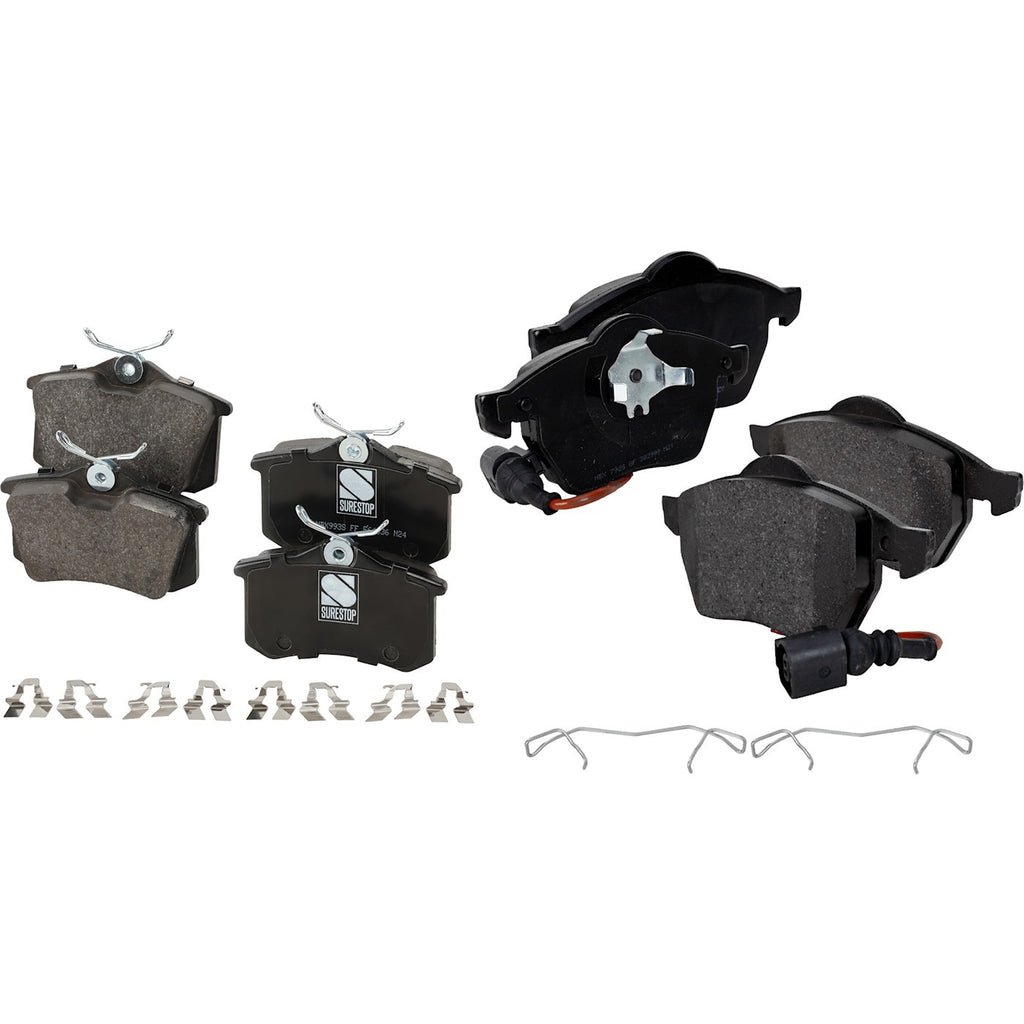 Set of 4 Brake Pads for VW Volkswagen Beetle Golf Jetta Audi TT Quattro