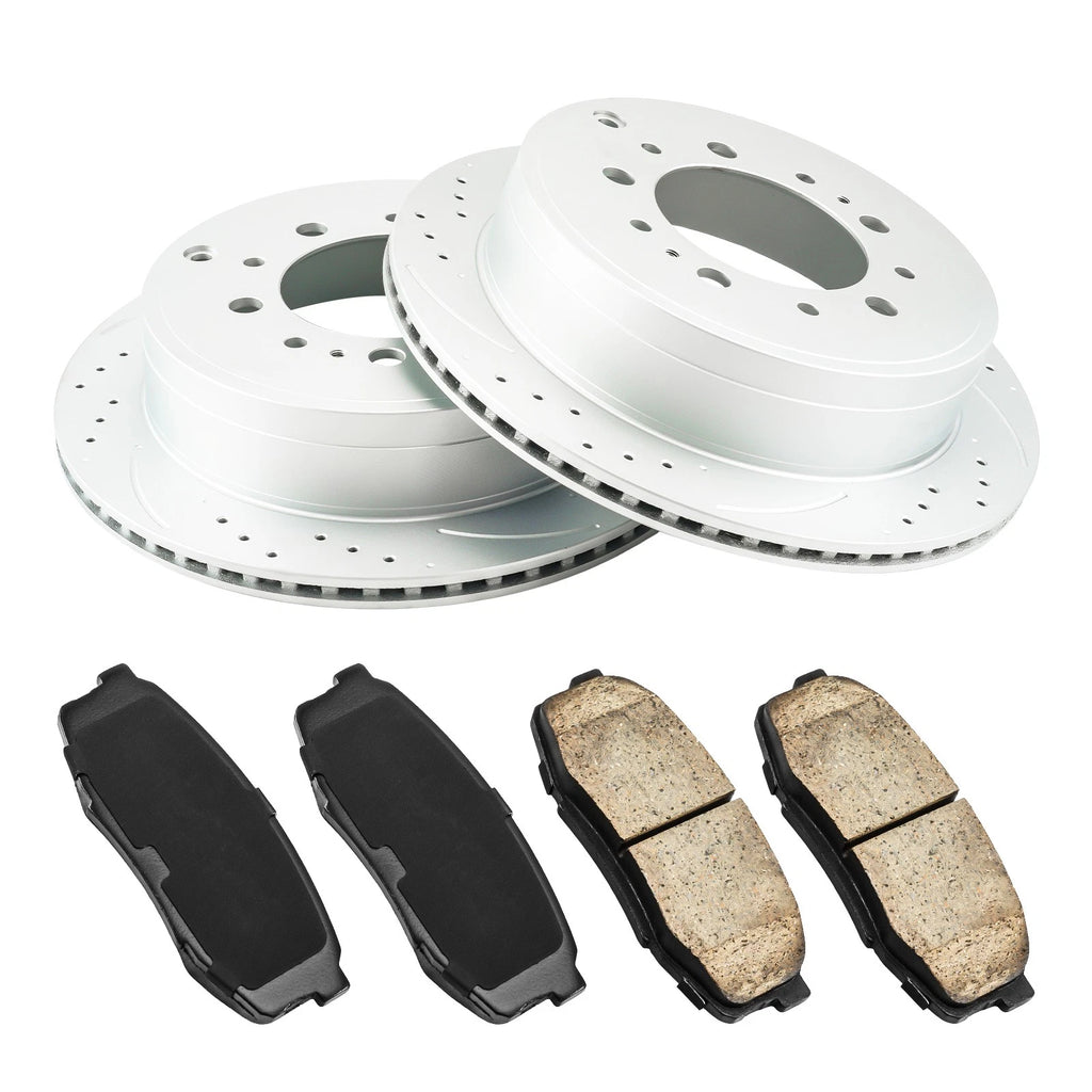 Rear Drilled Slotted Brake Kit for Toyota Sequoia (2013–2021)
