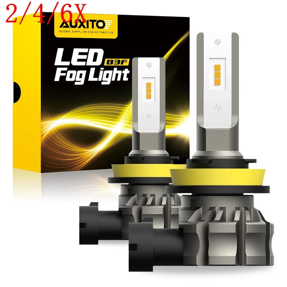 2X LED Fog Light Bulbs H11 3000K Amber for