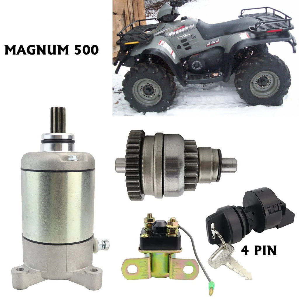 Starter for Polaris Magnum 500 4X4 (2000–2001) with Bendix & Relay Key Switch