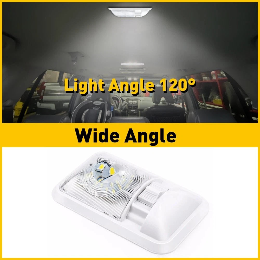 2 RV 12V LED Interior Ceiling Lights for Boat Camper Trailer (Single Dome)