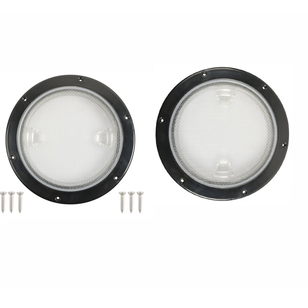 8 Inch Round Deck Hatch Cover for Boat Yacht (Black ABS, 6 Hole)