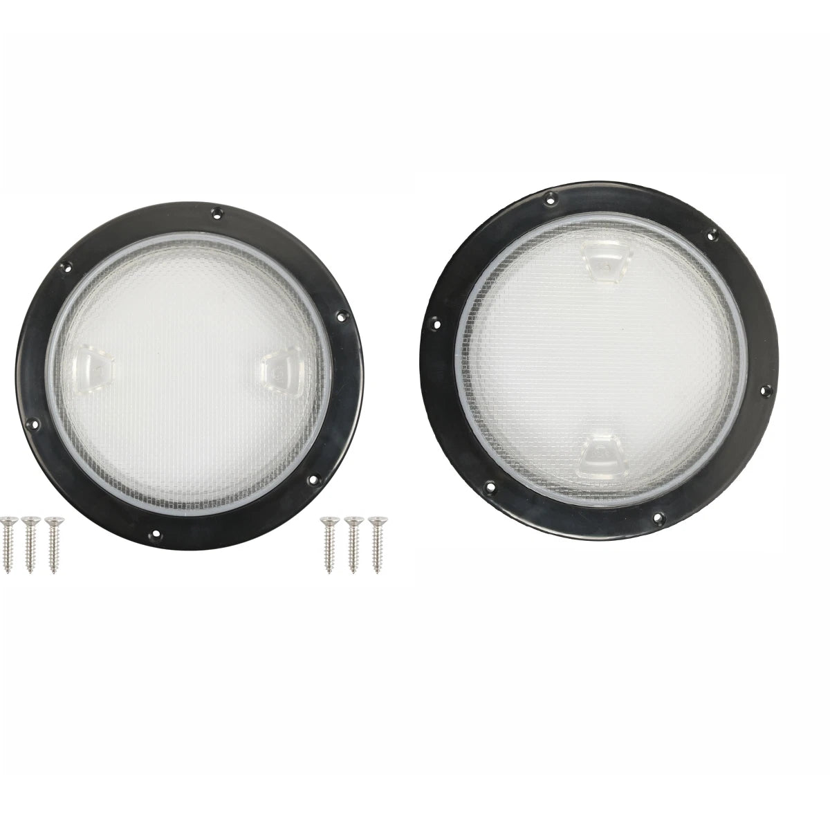 8 Inch Round Deck Hatch Cover for Boat Yacht (Black ABS, 6 Hole)