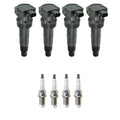 Set of 4 NGK Ignition Coils & V-Power Nickel Spark Plugs for Optima Rondo Sonata (2011–2016)