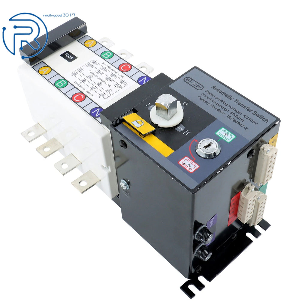 Automatic Transfer Switch 4 Poles 160A for AC Generator (110V-220V)