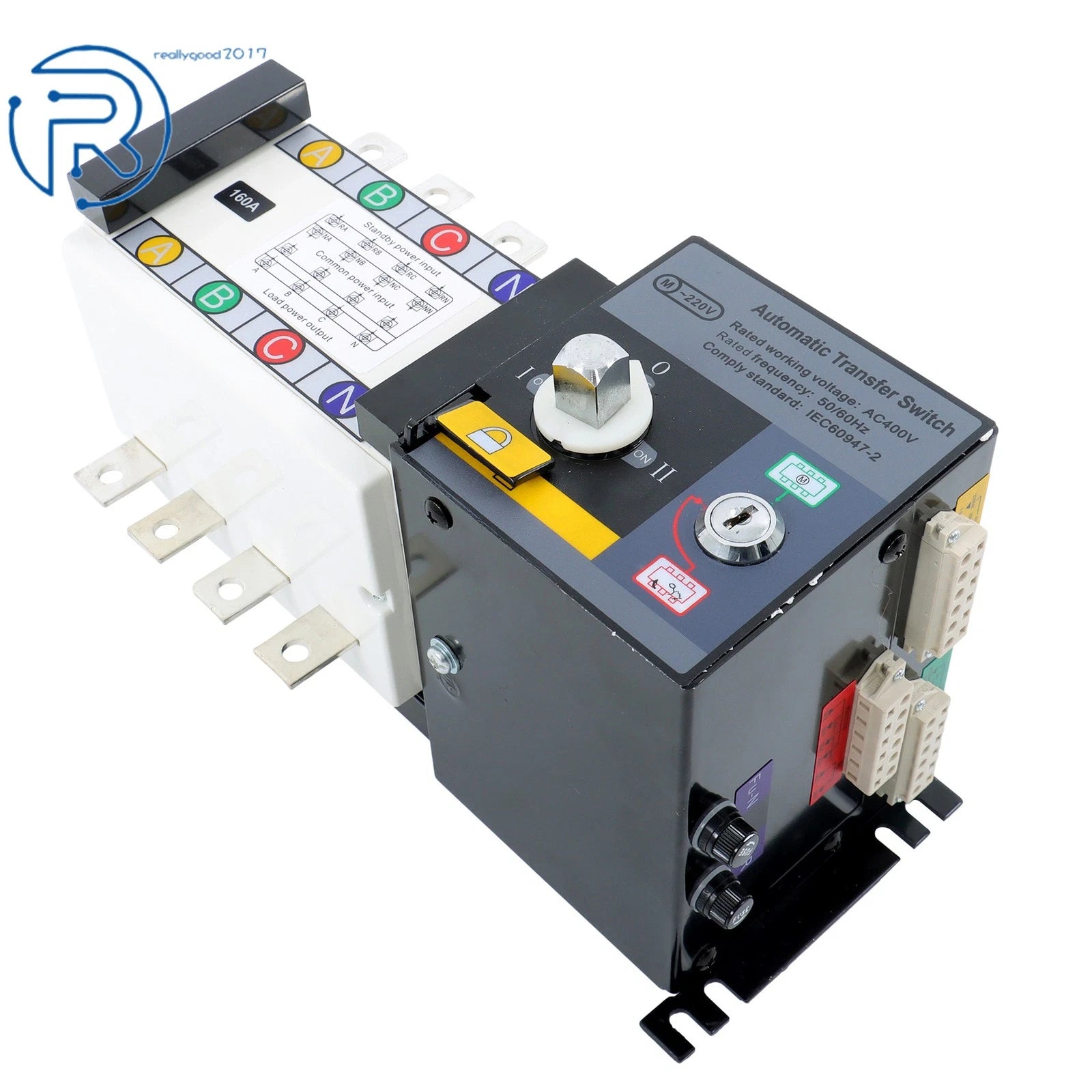 Automatic Transfer Switch 4 Poles 160A for AC Generator (110V-220V)