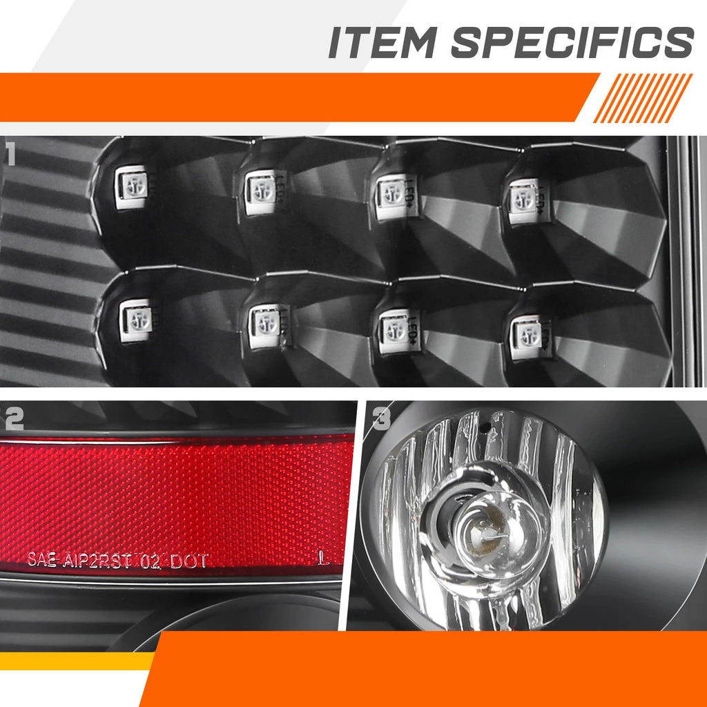 LED Headlights for Pontiac Grand Am (1999–2005) Black Housing Clear Corner