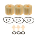 Set of 3 Oil Filters with Drain Washers for Toyota Lexus