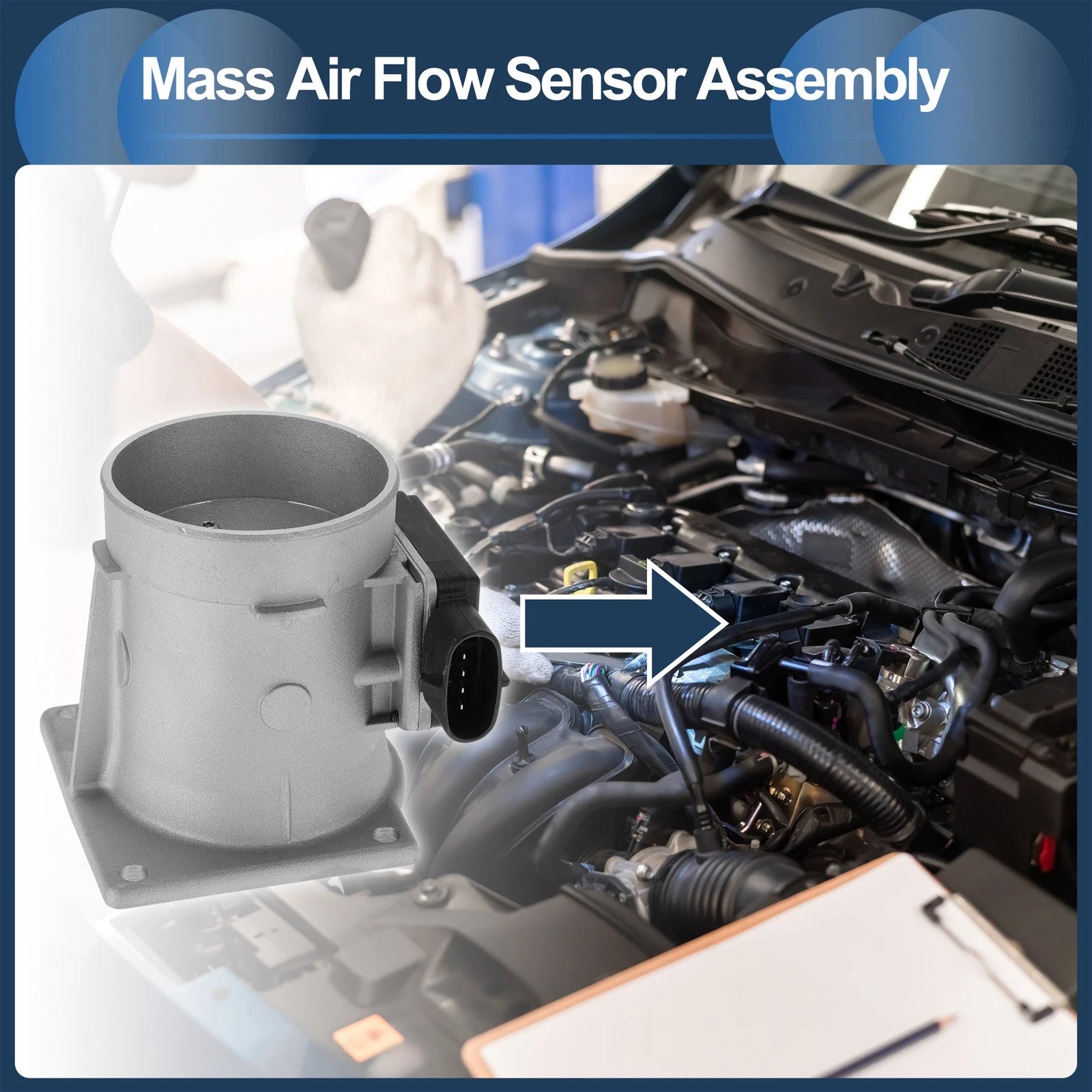 Mass Air Flow Sensor Assembly No.F2VF12B579A1A for Ford Transit Custom (2013–2023)