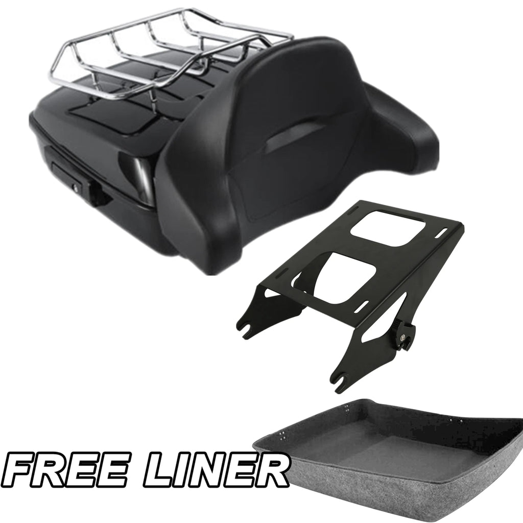 Chopped Trunk Backrest Pad Mount Rack for Harley Touring (2014–2025)