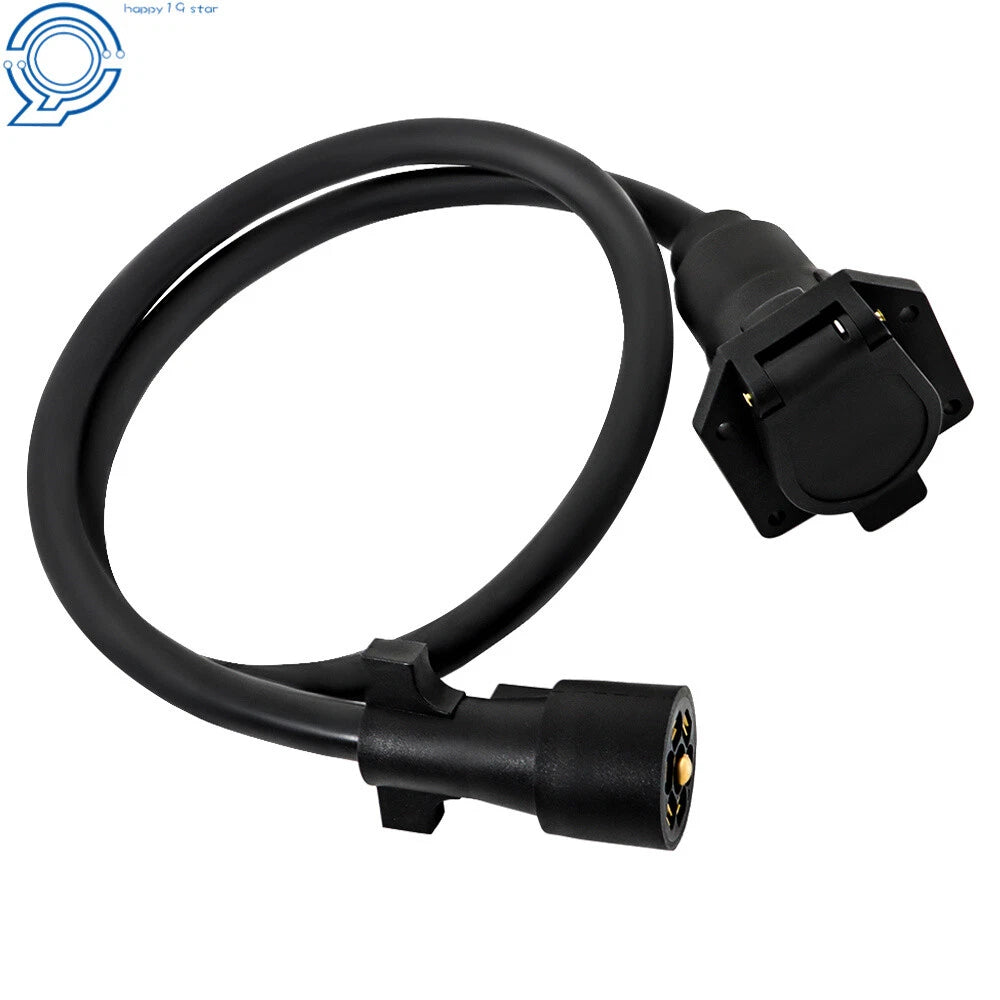 7 Pin Trailer Plug Extension Cord for RV Gooseneck (10-14 AWG)