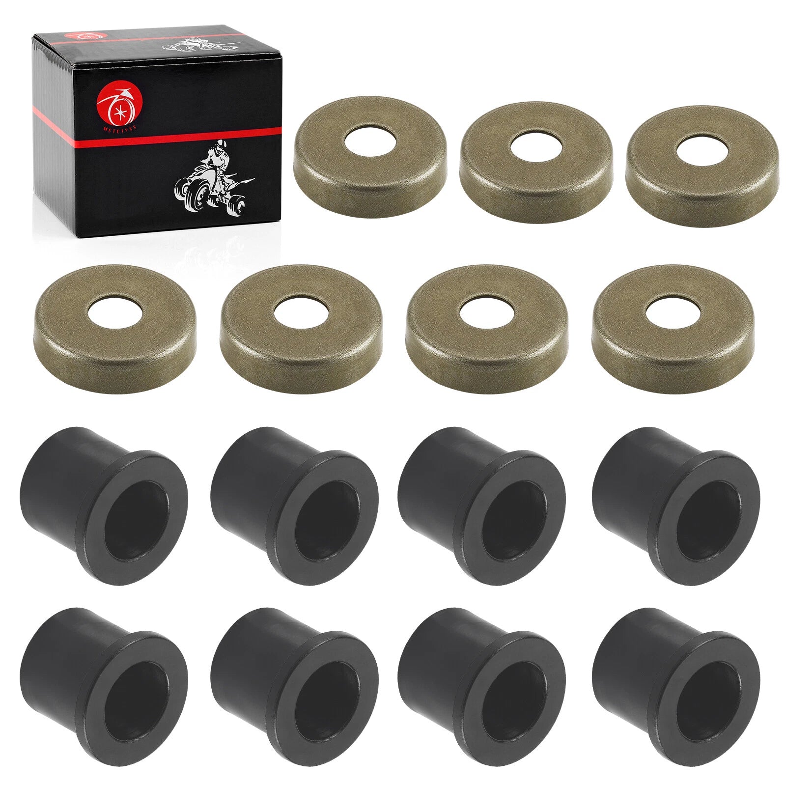 8x Front Control A-Arm Bushing + Cap for Polaris RZR 170 (2009–2021)
