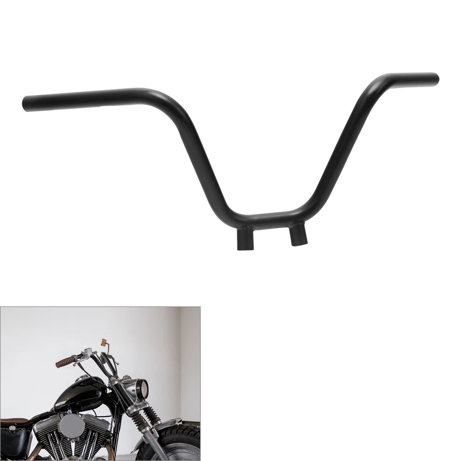 10" Rise Matte Black Ape Hanger Handlebar for Harley Softail Dyna Sportster
