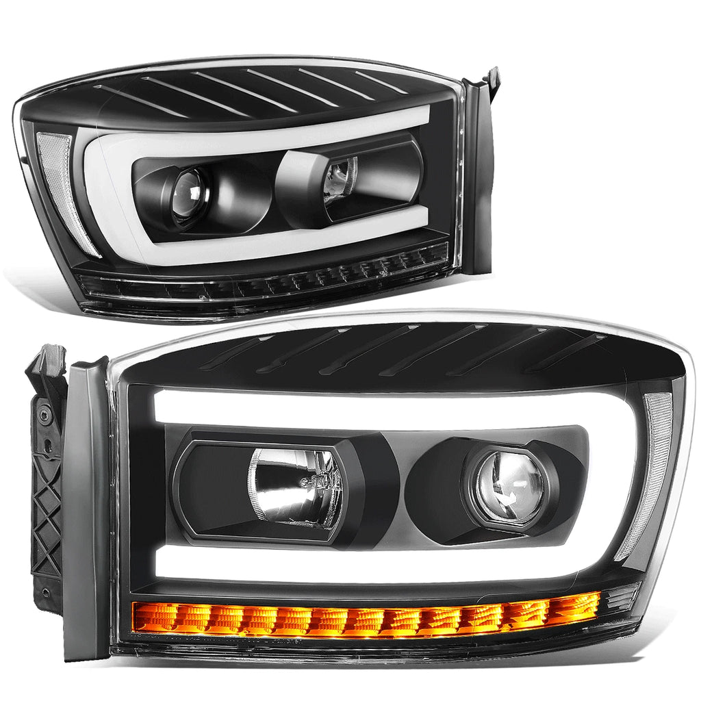 LED DRL Sequential Turn Signal Projector Headlight for Ram Truck (2006–2009)