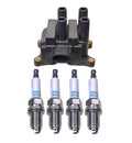 Denso Ignition Coil & 4 Iridium Spark Plugs Kit for Mazda 2.3 L4 (2003–2008)