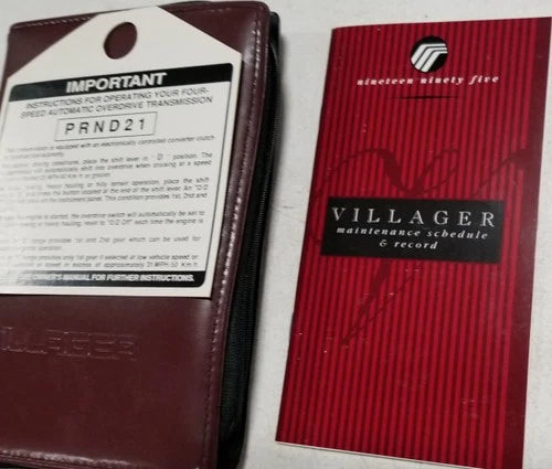 Owners Manual for Mercury Villager (1995) OEM with Case