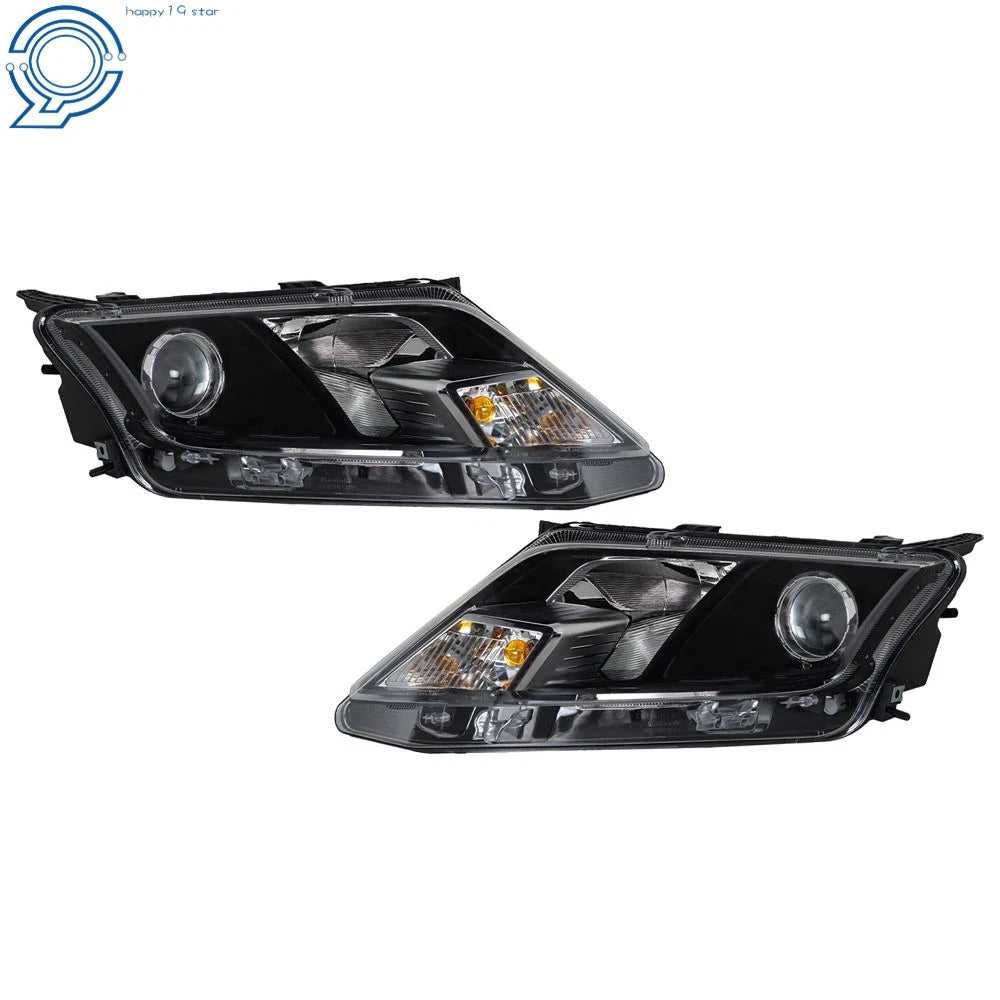 2X Headlights for Ford Fusion (2010-2012) Halogen Projector Black Housing