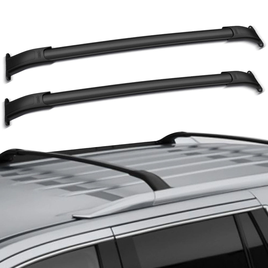 Set of 2 Black Roof Rail Cross Bars for GMC Yukon (2015–2019)