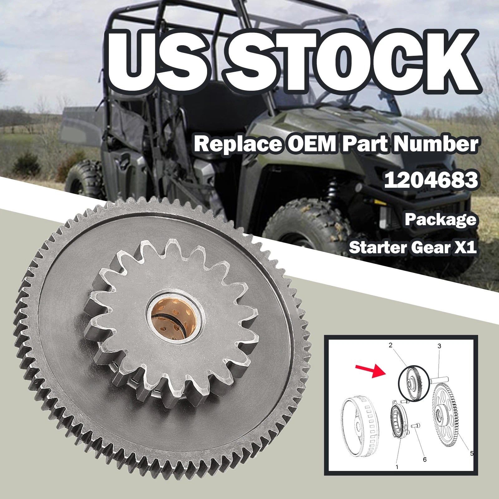 Starter Gear for Polaris Ranger Sportsman 450 570 Ranger 570 (2015–2023)