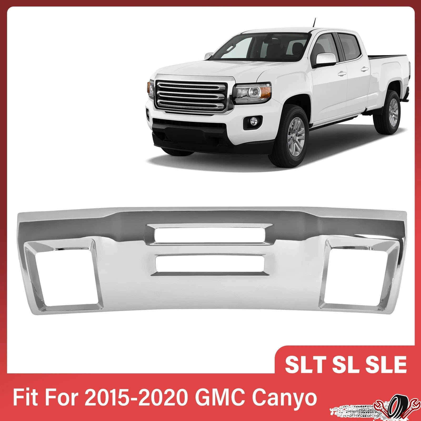 Front Bumper Valance for GMC Canyon (2015–2020) Chrome