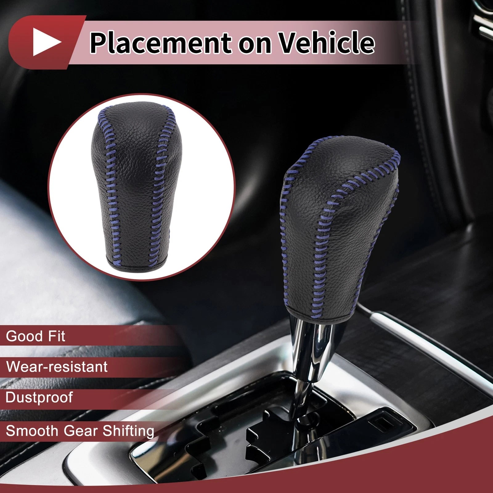 Gear Shift Knob Cover for Honda Inspire (1 Pc, Blue Faux Leather)
