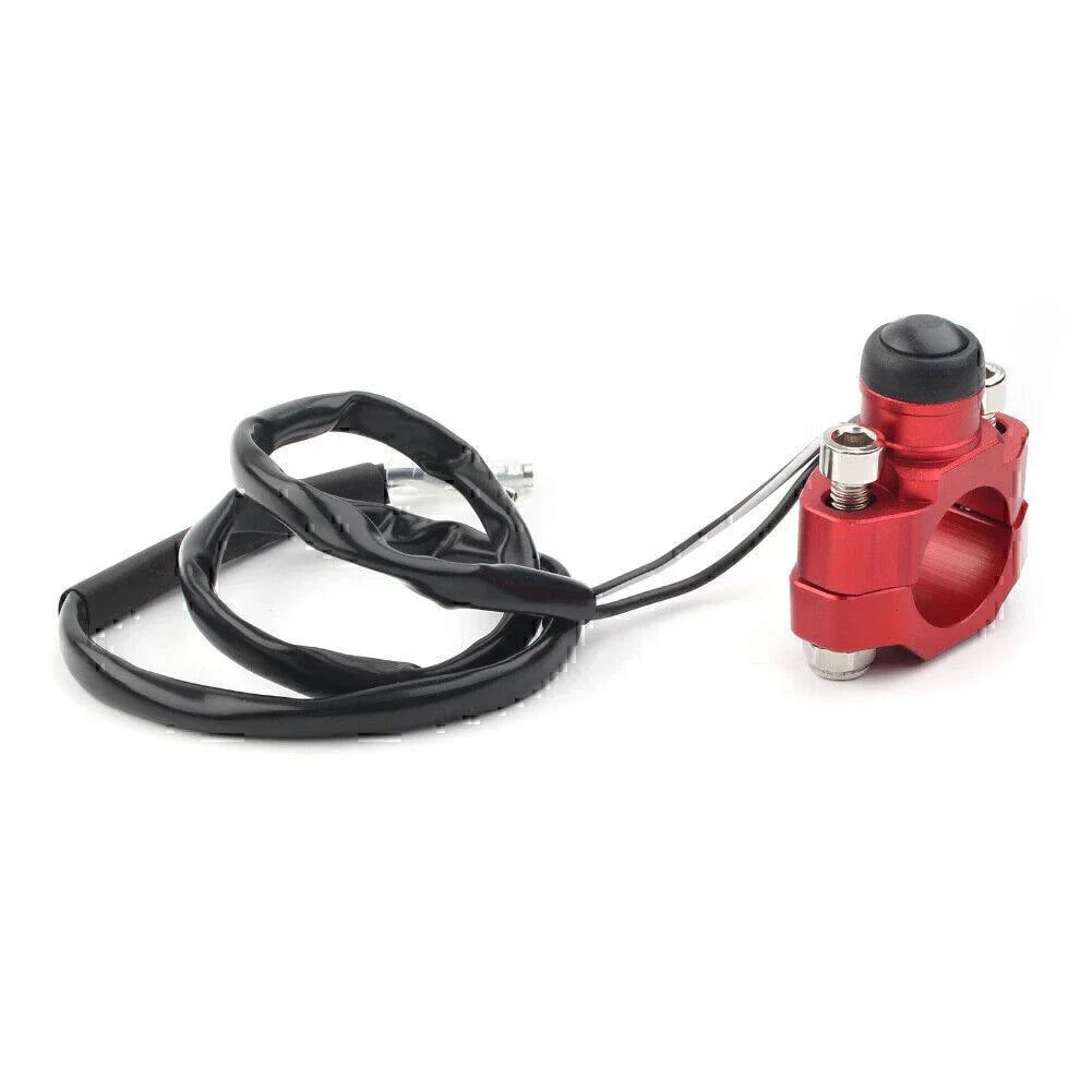 Rotating Bar Clamp Start Stop Kill Switch Button for 7/8" Handlebar Red