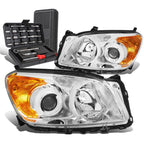 Chrome Amber Side Projector Headlight Lamps for Toyota RAV4 (2009–2012)