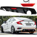 Rear Bumper Diffuser with LED 3rd Brake Light for Honda Civic 4Dr Sedan