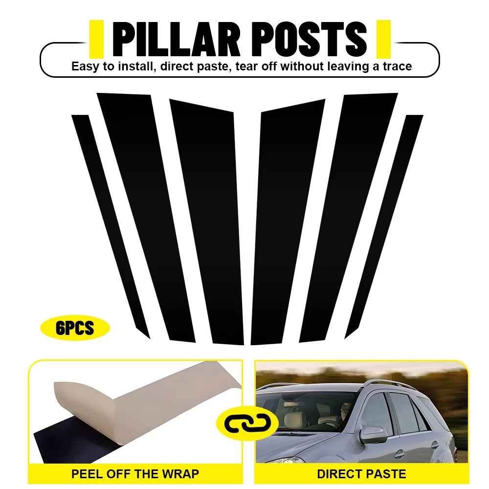 Set of 6 Window Pillar Post Trim for Mercedes Benz ML350/ML500/ML550 (2006–2011)