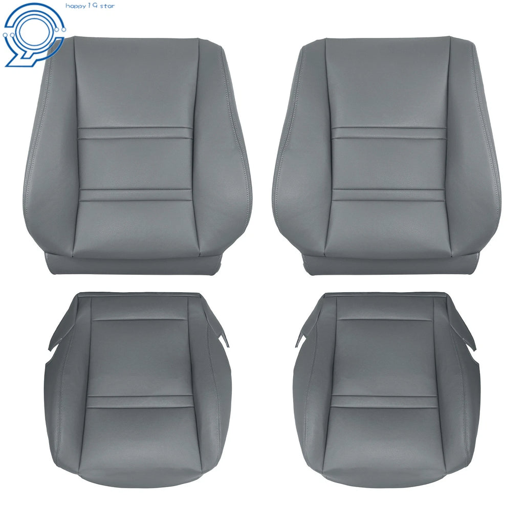 Set of 2 Front Seat Covers for Toyota Land Cruiser (1990–1997) Gray Leather