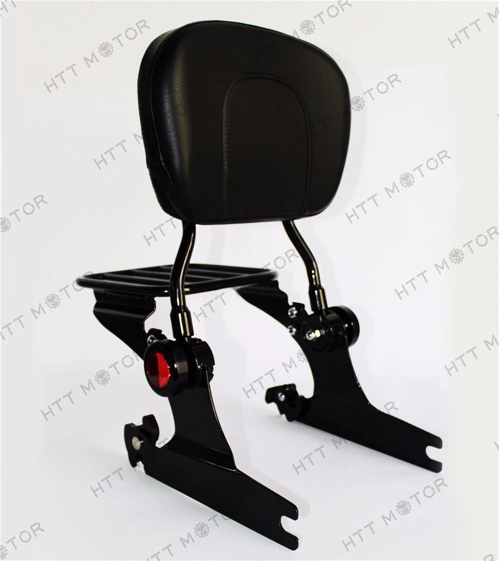 Adjustable Detachable Backrest Sissy Bar Luggage Rack for Harley Softail (2000–2023)