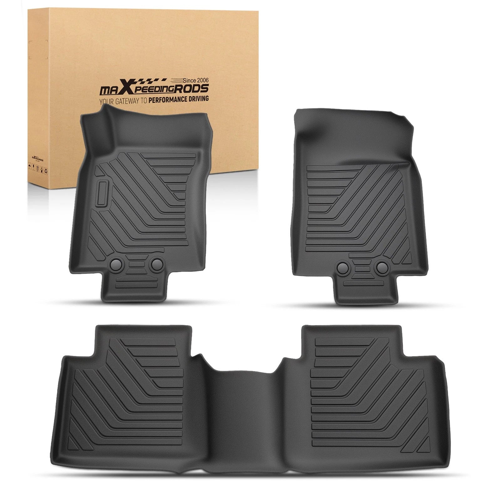 Set of 4 TPE Black Custom Fit Floor Mats for Nissan Rogue (2014–2020)