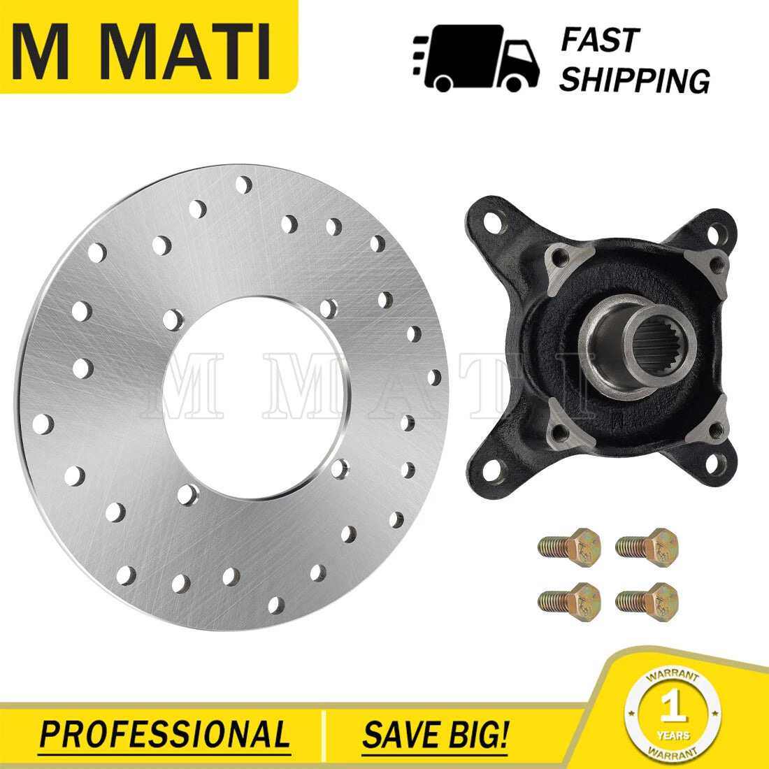 Rear Left Wheel Hub & Brake Rotor for Polaris Magnum 500 4x4/RMK 500 (2001–2002)