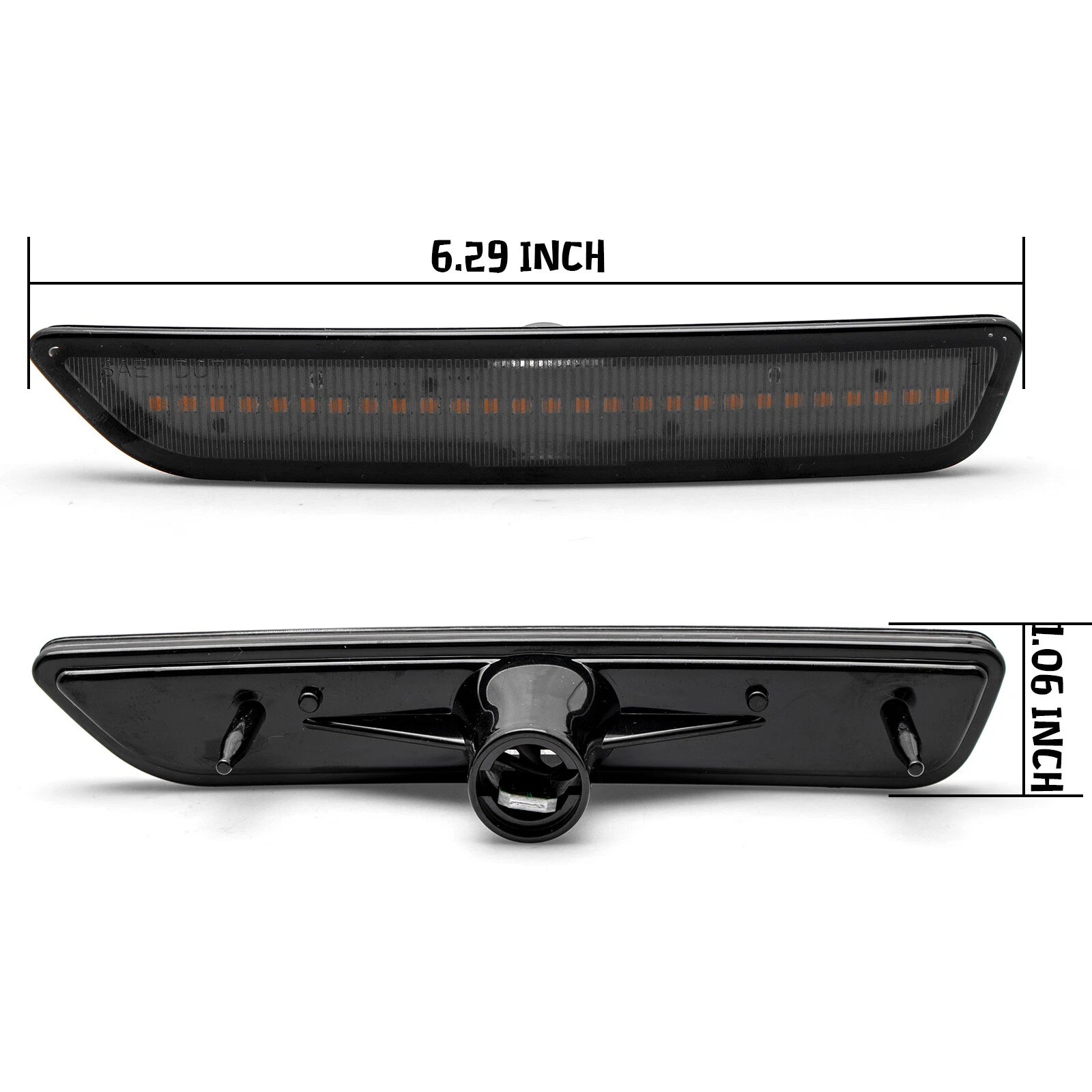 Smoked Lens Amber LED Front Side Marker Lamps for Ford Mustang (2010–2014)