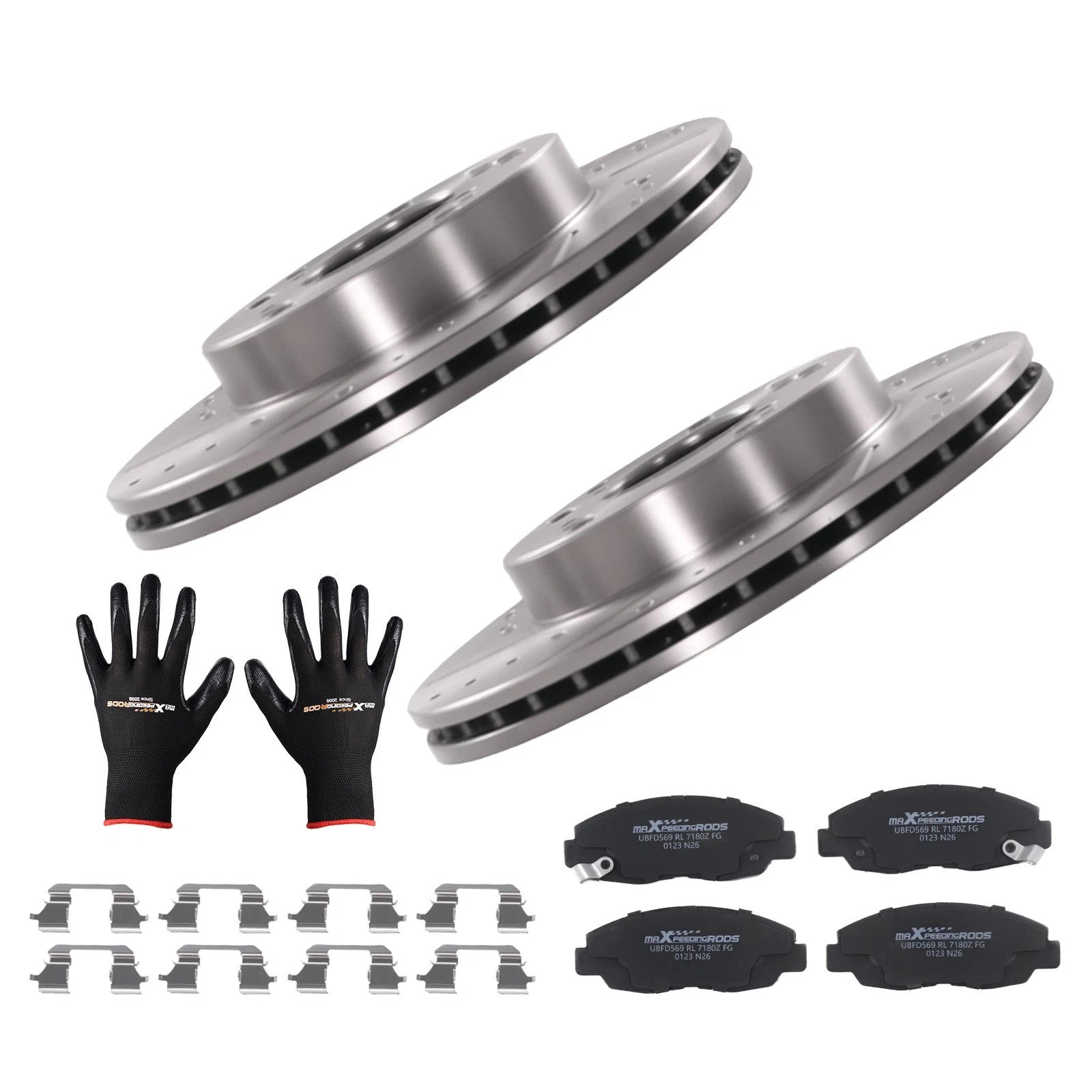 Front Brake Rotors & Ceramic Pads Set for Honda Civic (2006–2011)