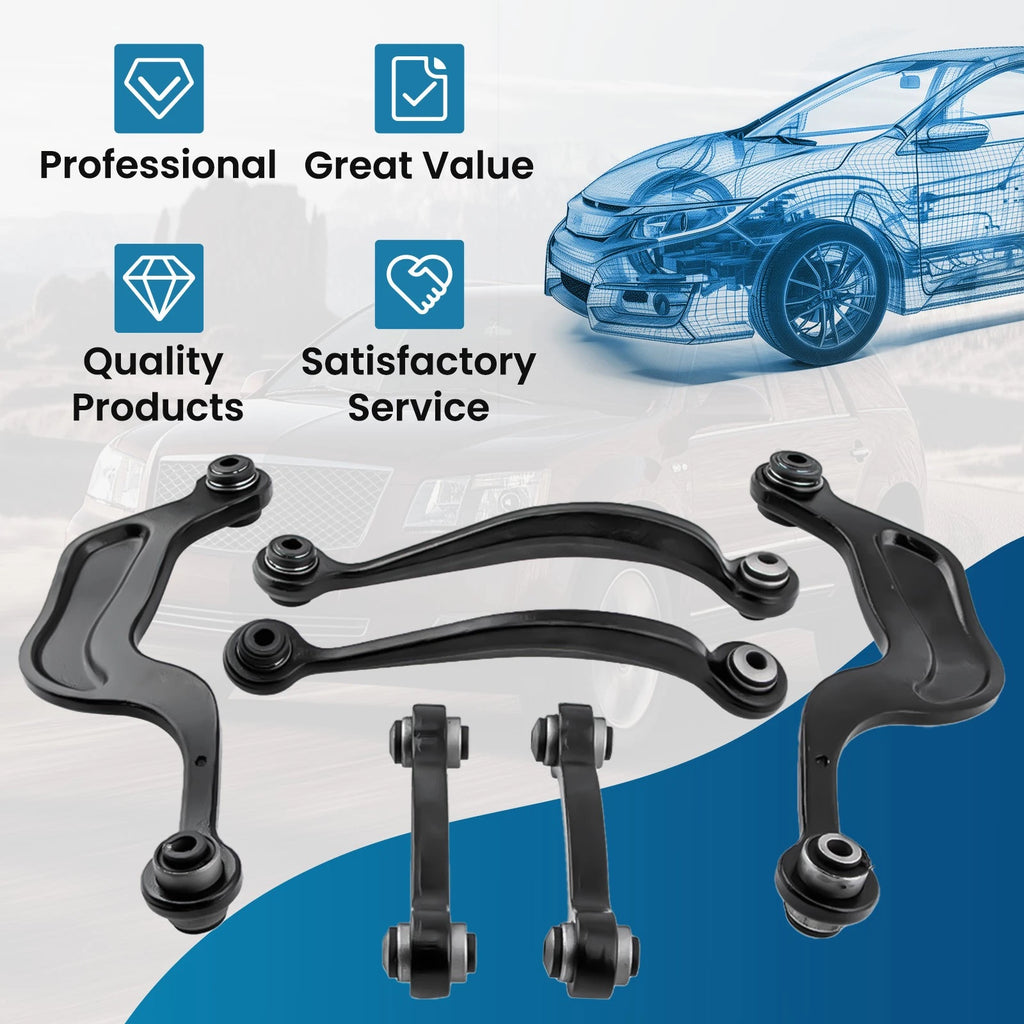 Set of 6 Rear Upper Control Arms Assembly for GMC Acadia Traverse Enclave (2007–2017)