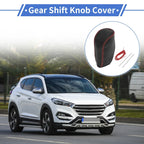 Car Gear Shift Knob Cover for Hyundai Tucson 2010-2013 - Pebbled Black Red