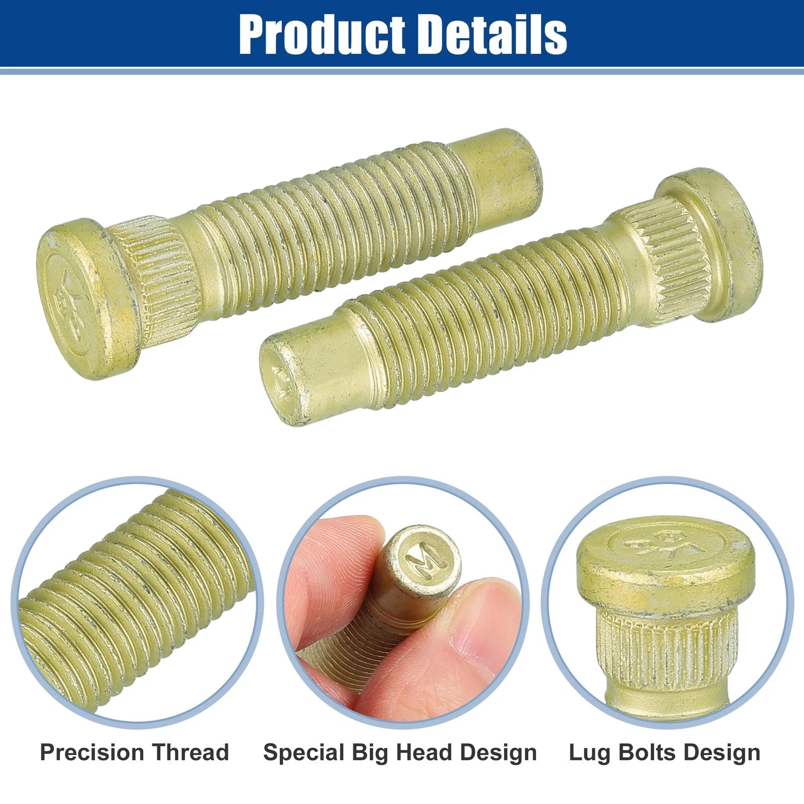 10 Pcs M12x1.5 Wheel Lug Bolts Nuts for Chevrolet (1997–2012) No. 9590476