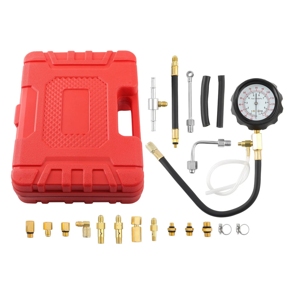 Universal Fuel Injection Gauge Pressure Tester Test Set Car System Pump Tool New