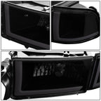 LED DRL Tinted Clear Side Headlight Lamps for Dodge Ram Truck (1994–2002)
