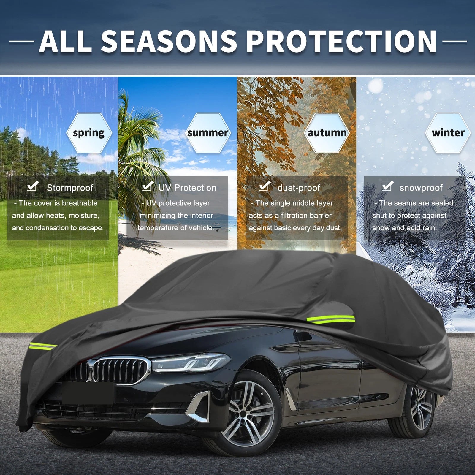 Waterproof 210D-PU Car Cover for BMW 5 Series G30/G31 (2017–2023)