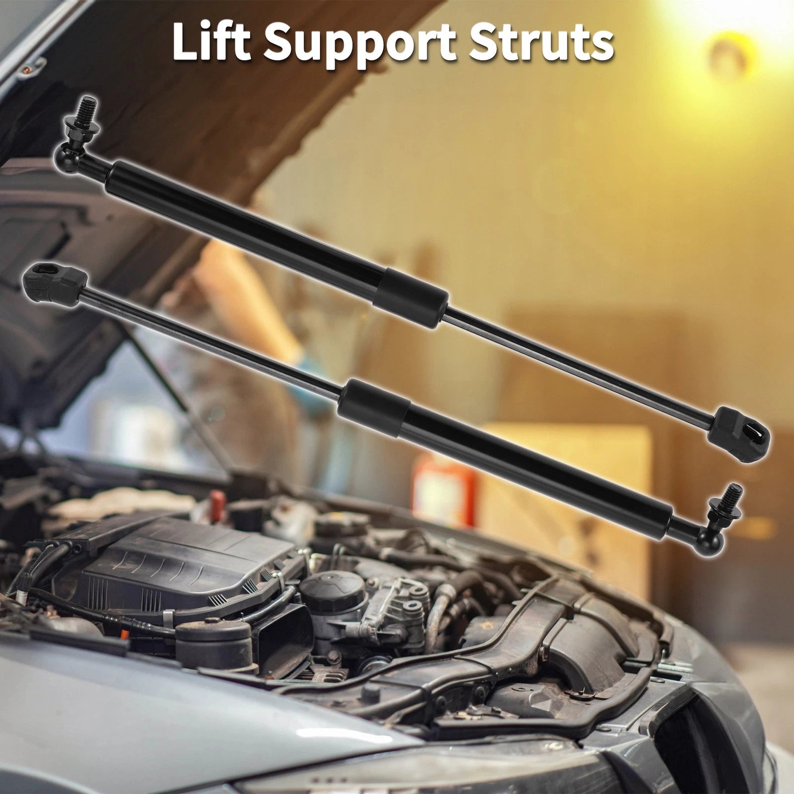 Set of 2 Front Hood Lift Supports Struts Gas Spring for Ford Mustang (2015–2022)