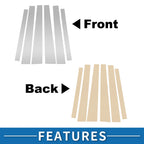 6 Pcs Door Pillar Window Trim for Mitsubishi Pajero (2009–2015) Silver Tone