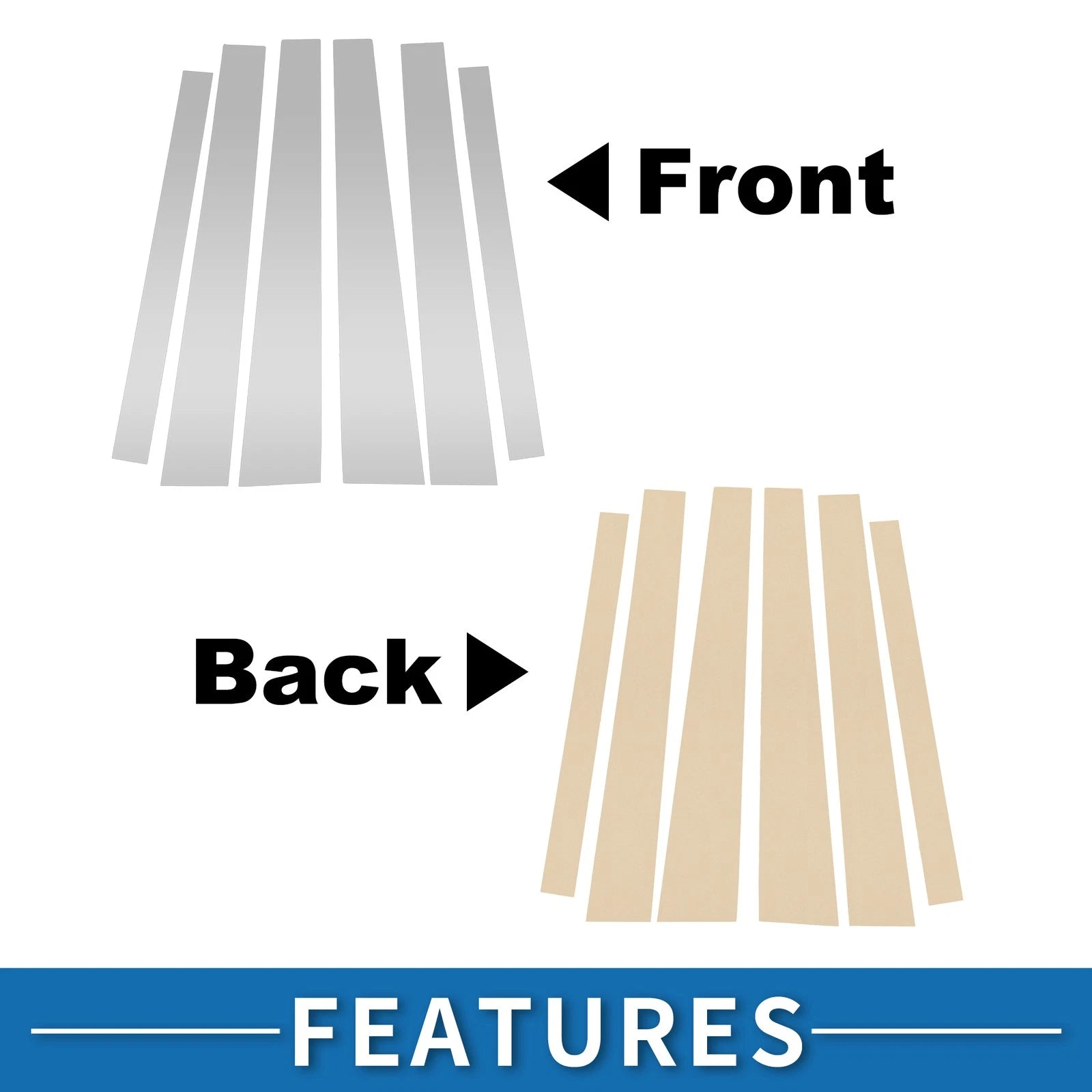 6 Pcs Door Pillar Window Trim for Mitsubishi Pajero (2009–2015) Silver Tone