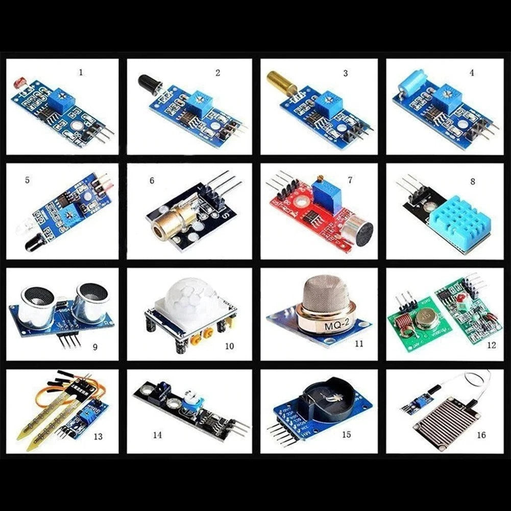 16 Module Sensor Learning Kit for Arduino Nano Pi with Storage Box