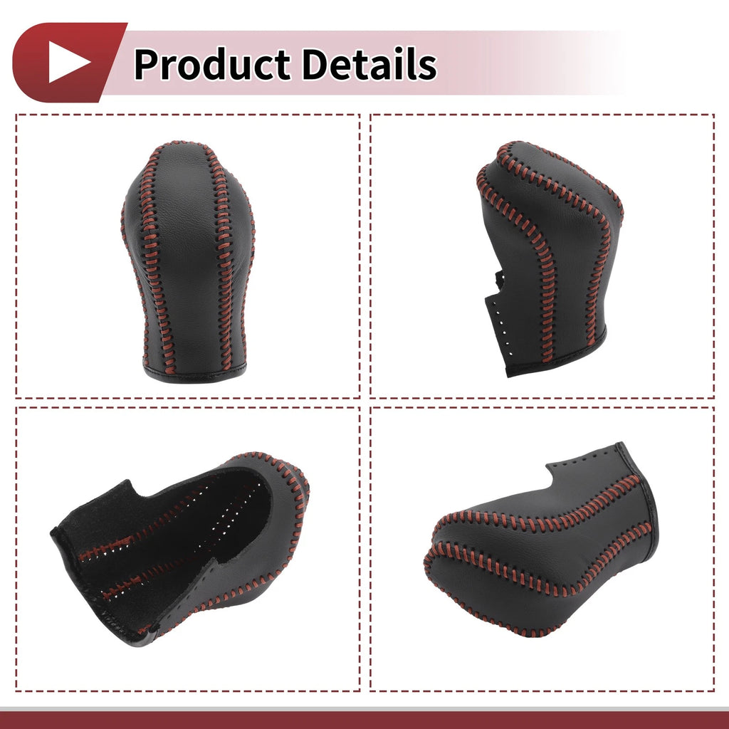 1 Pc Gear Shift Knob Cover for Nissan Maxima (2016–2023) Black Brown Faux Leather
