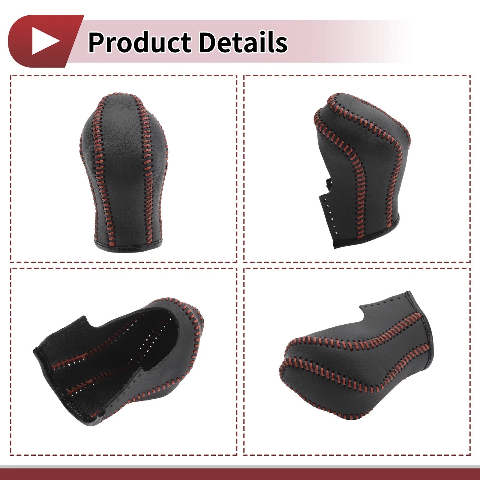 1 Pc Gear Shift Knob Cover for Nissan Maxima (2016–2023) Black Brown Faux Leather