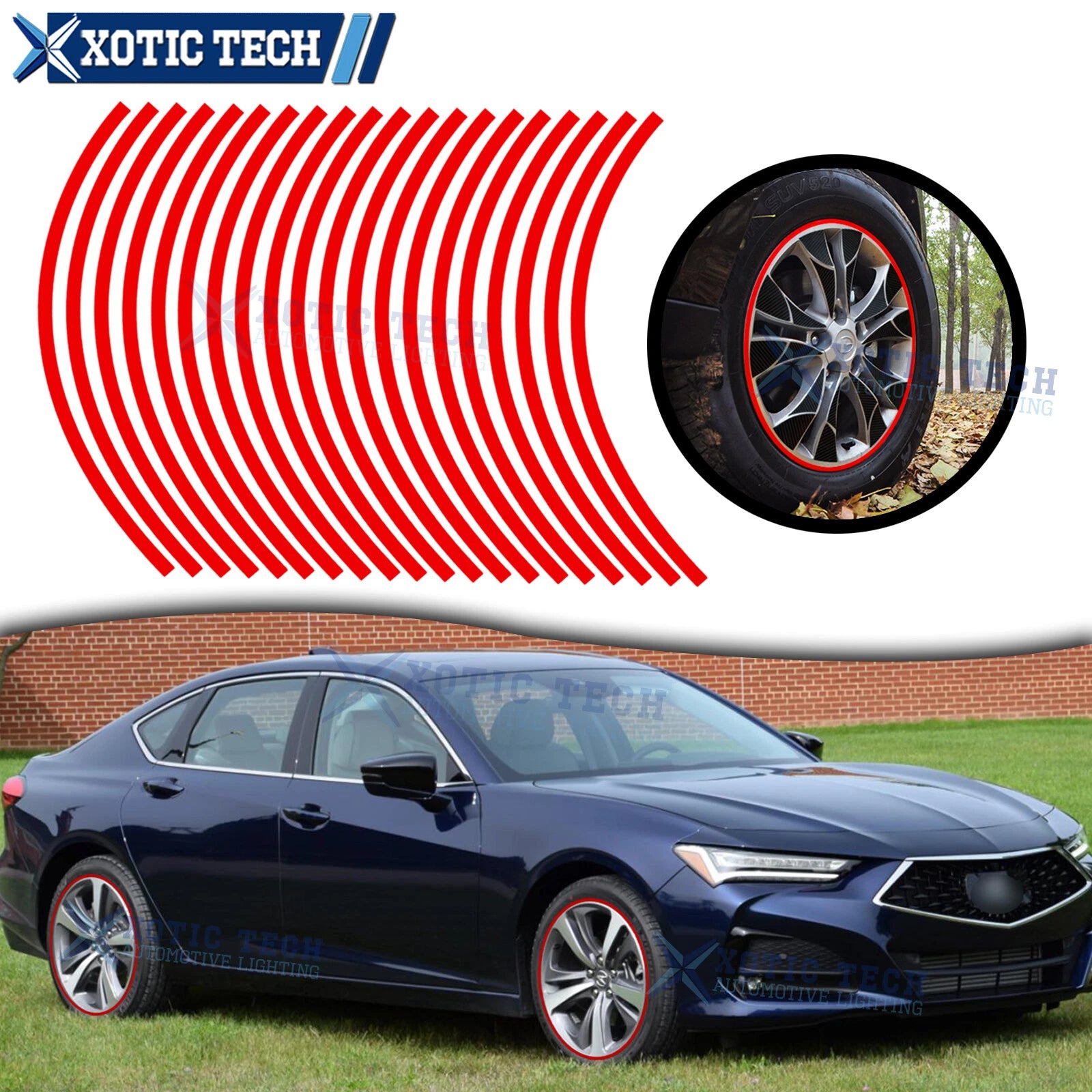 Conspicuity Tape Wheel Rim Decal for Acura TSX (2009–2014)