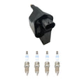 Set of 4 Hitachi Ignition Coils & Bosch Platinum Spark Plugs for Cherokee Dakota (1997–2004)