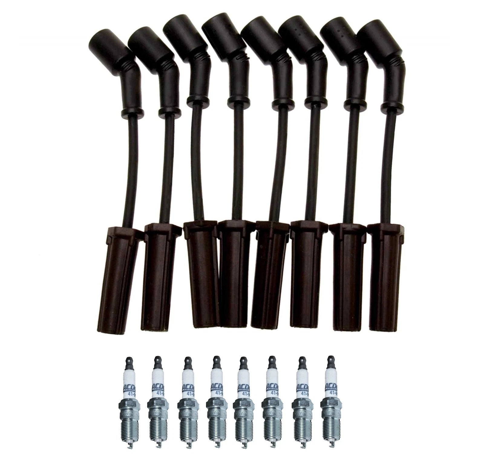 Set of 8 ACDelco Platinum Spark Plugs & Ignition Wire Set for Chevy 5.7 V8
